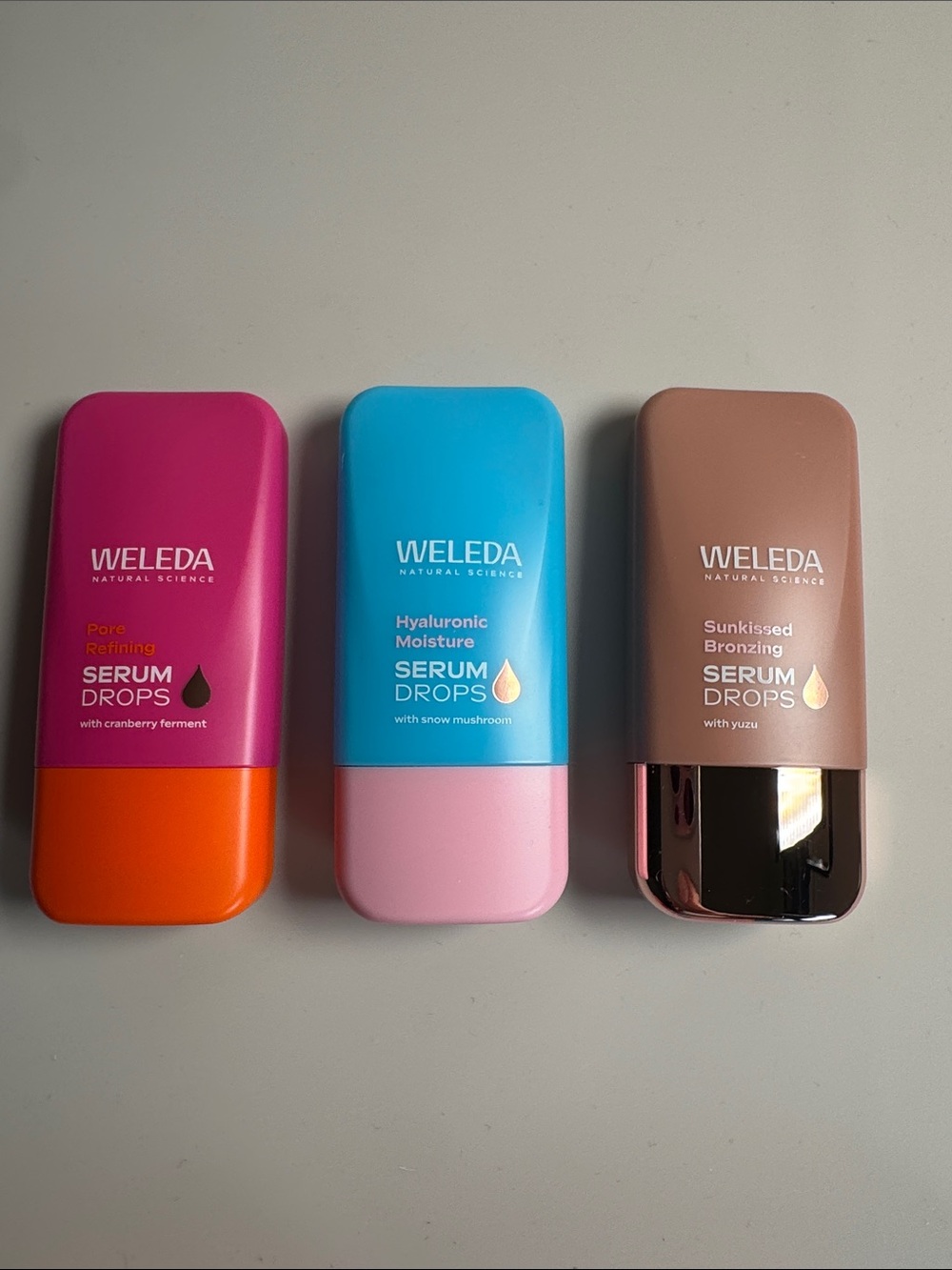 WELEDA SERUM DROPS - set of 3 *NEW IN BOX* plus cosmetic bag